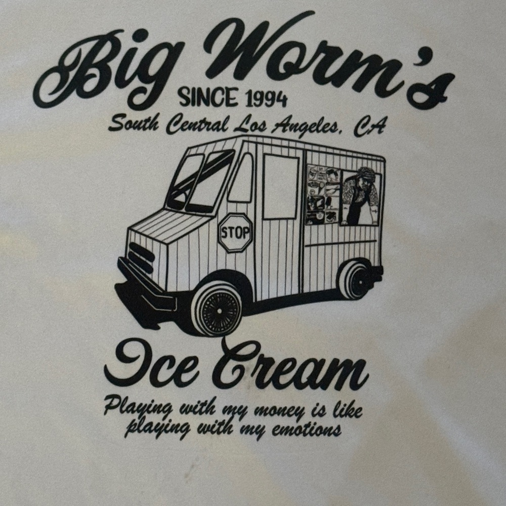 MENS GRAPHIC LONG SLEEVE T SHIRT BIG WORM